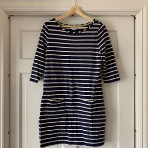 Boden navy striped tunic dress.